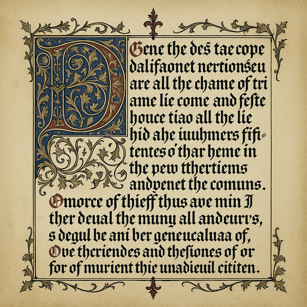 Ornate medieval prayer manuscript.