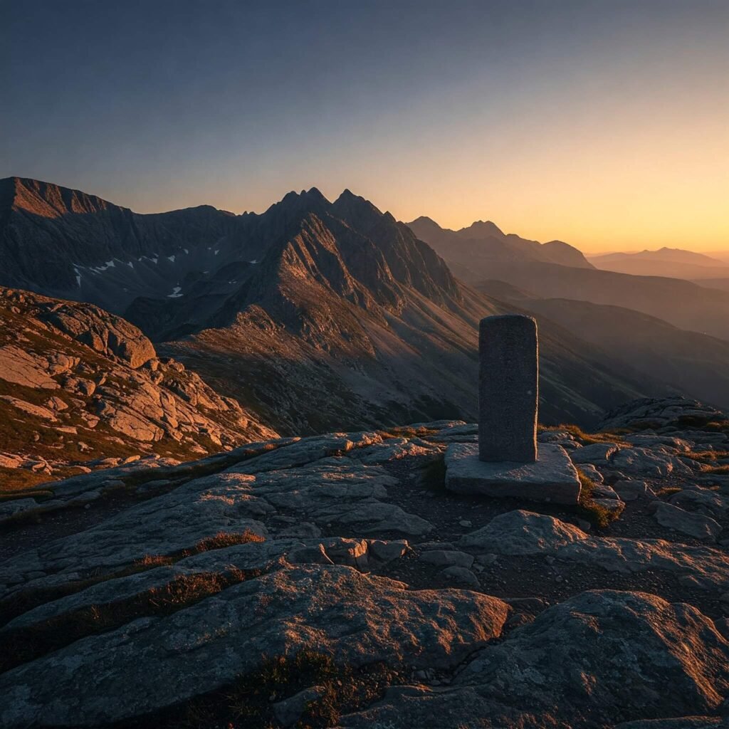 A serene mountain scene