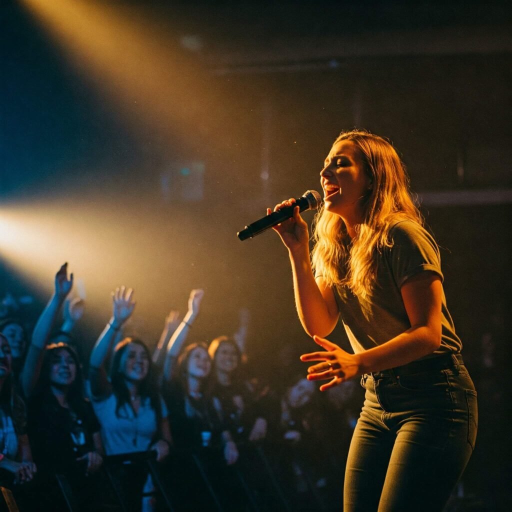 Christian artist performing onstage
