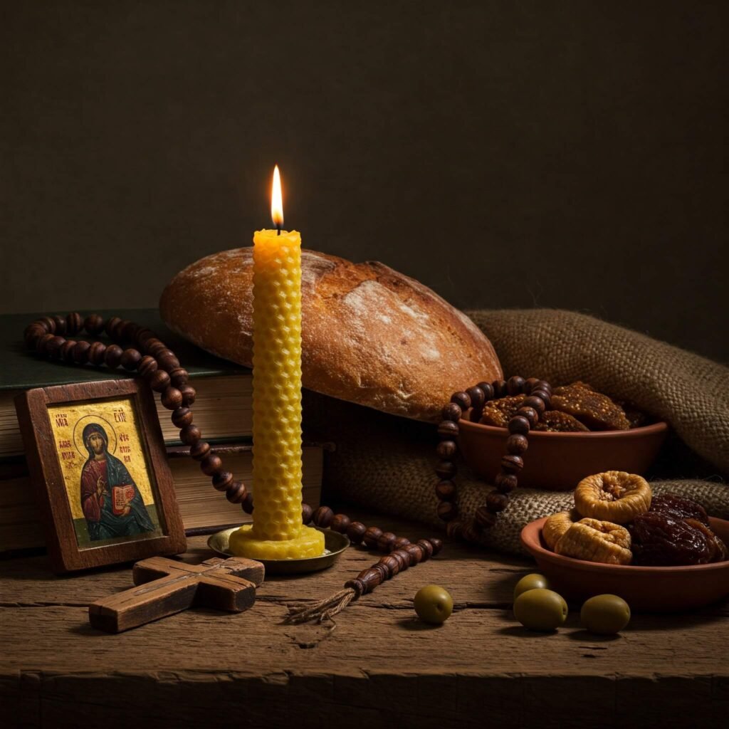 Orthodox worship elements still life.