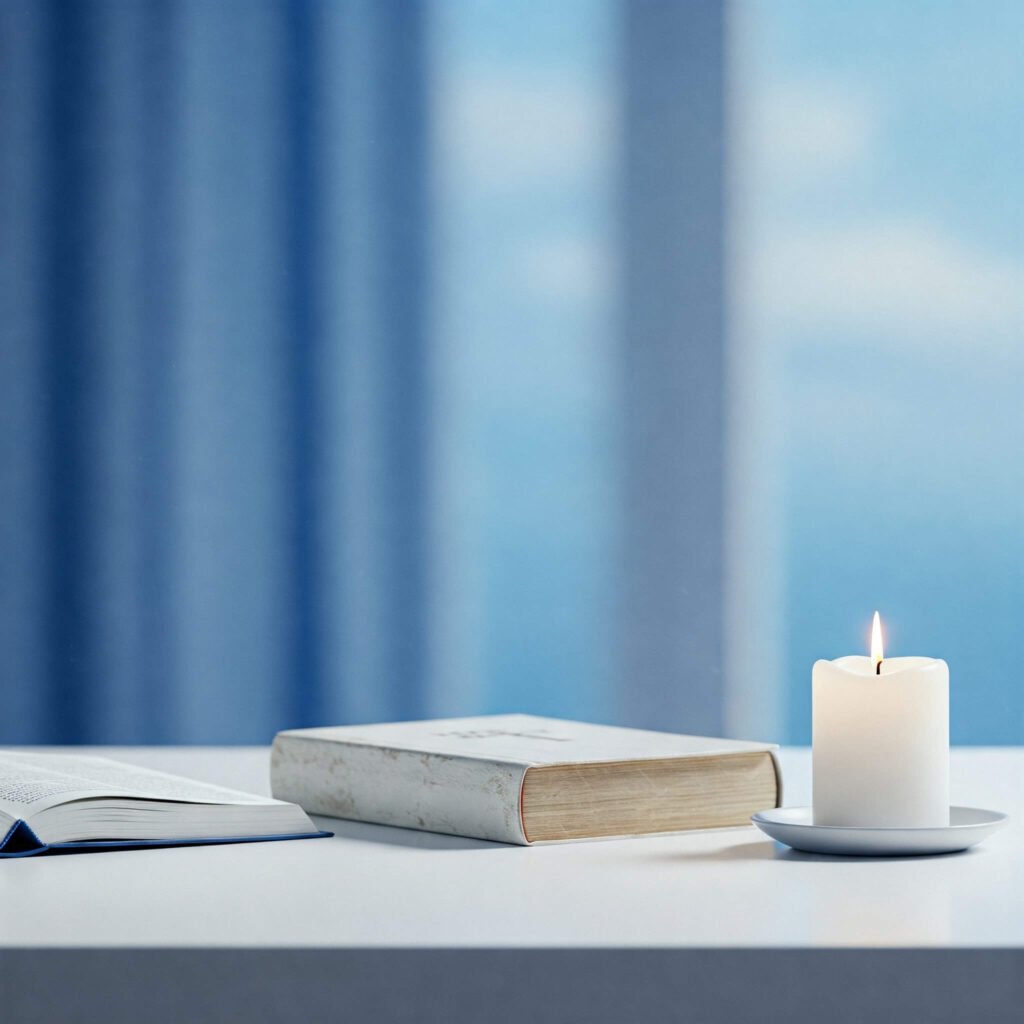 Minimalist prayer corner setup.
