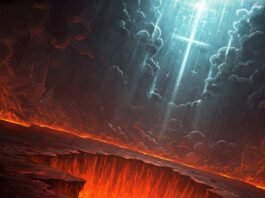Hell’s fire meets heavenly light.