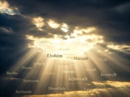 glowing depiction of a divine light shining through clouds