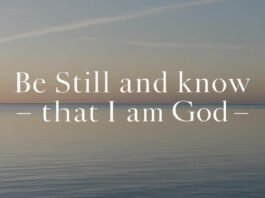 Sunrise with Psalm 46:10 text.