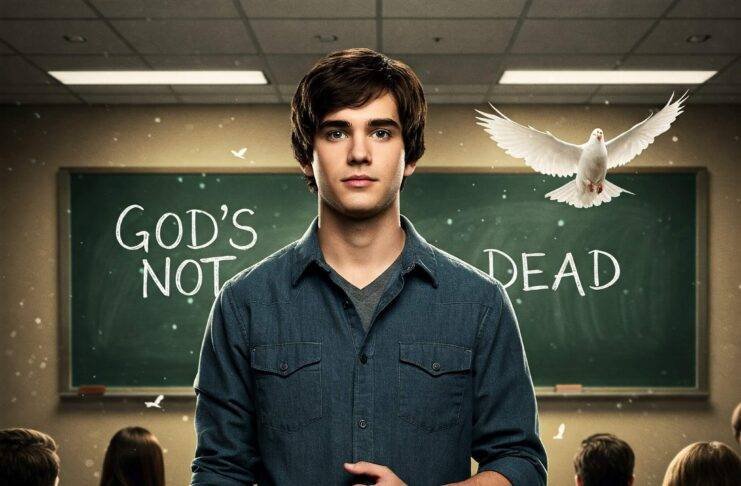 A cinematic poster-style image featuring a young student