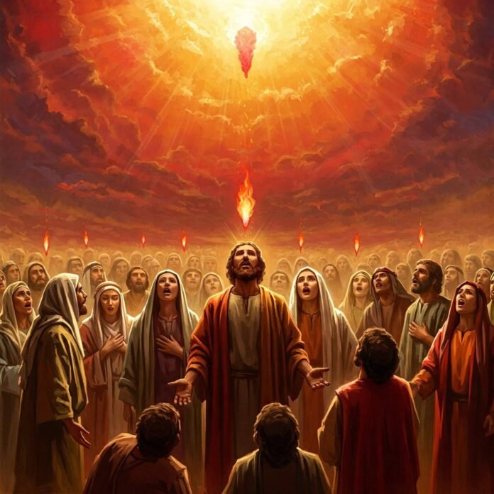 A dynamic scene of the Holy Spirit